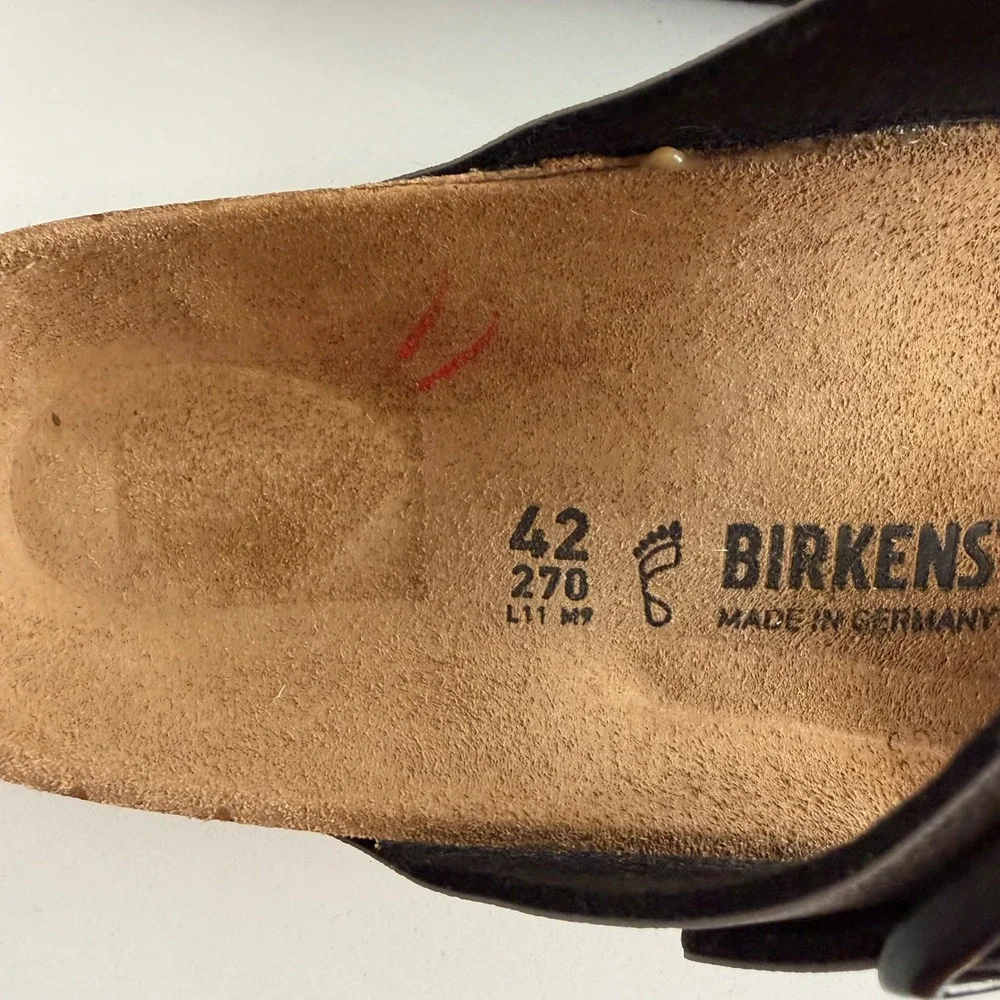 Birkenstock NWT Arizona Anthracite Vegan Birko Flor Comfort Sandals EU 42 US 9